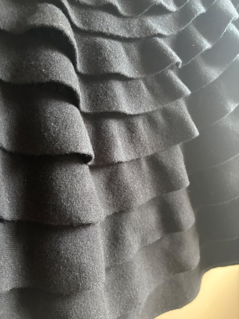 Valentino Black Ruffle Knit Skirt