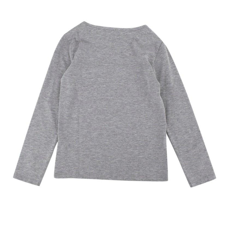 Lili Gaufrette Grey Long Sleeve Kitten Pocket T-Shirt