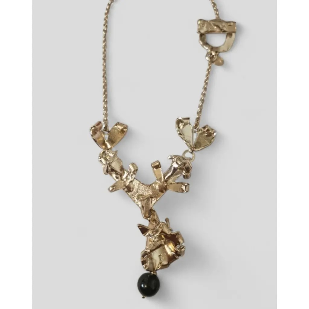 Valentino Floral Motif Metal Necklace