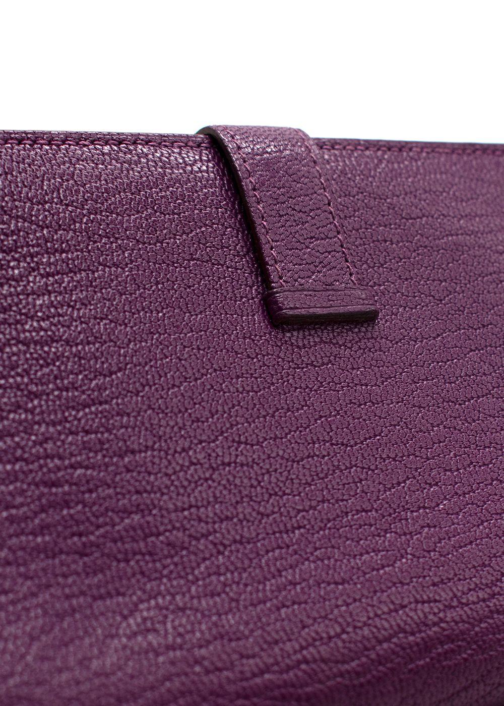 Hermes Purple Bearn Wallet with Gold Hardware