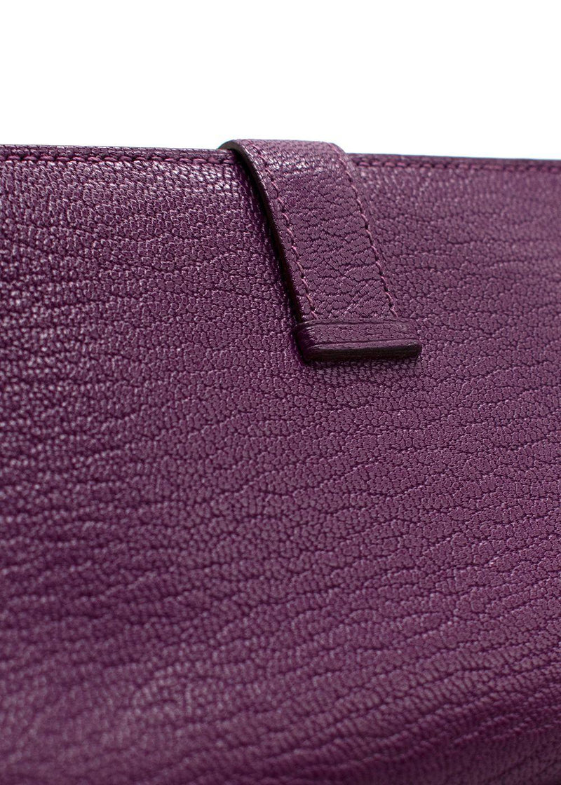 Hermes Purple Bearn Wallet with Gold Hardware