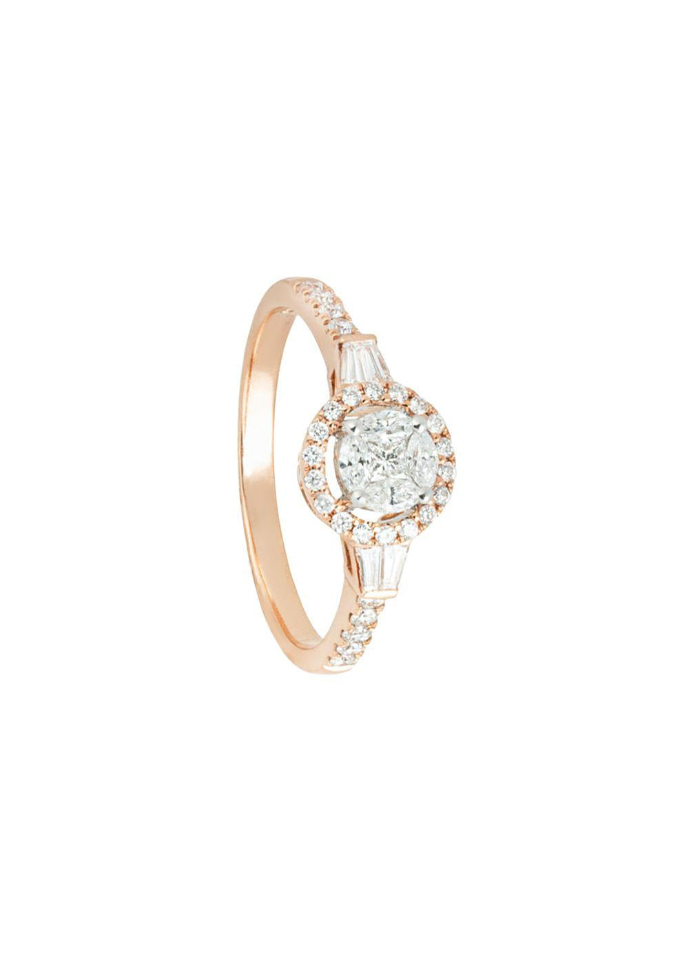 18kt Rose Gold Diamond Engagement Ring