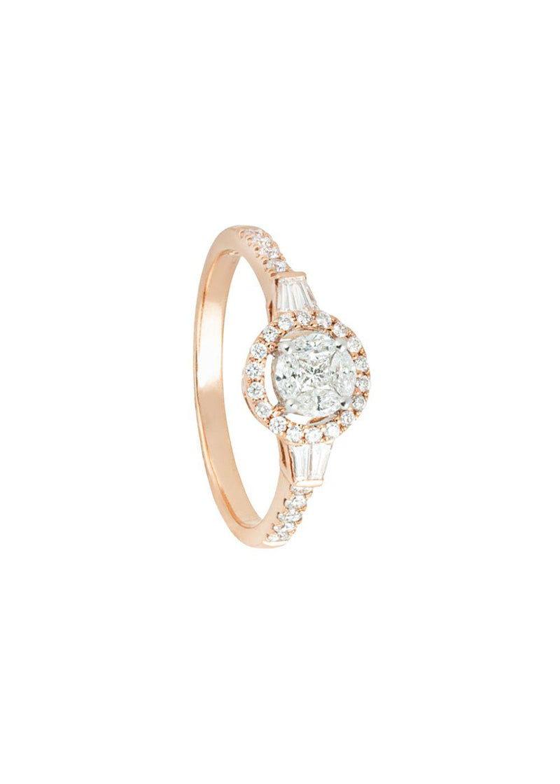 18kt Rose Gold Diamond Engagement Ring
