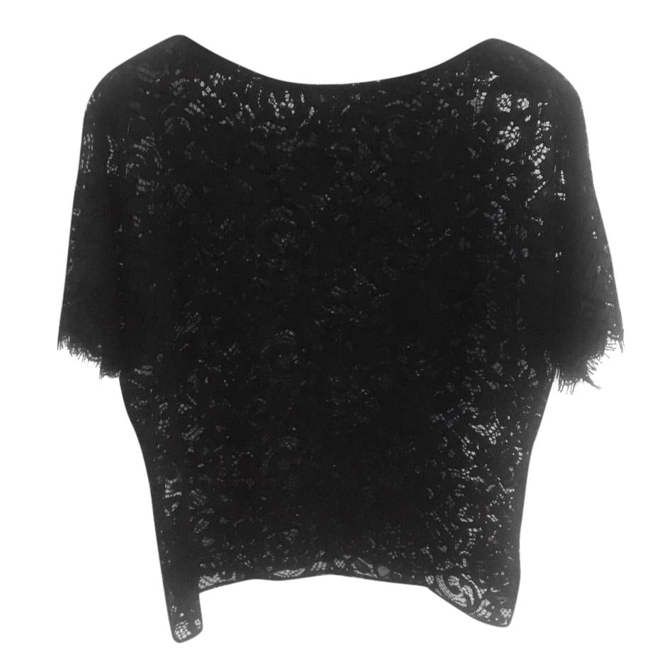 Dolce & Gabbana Black Lace Sheer Top