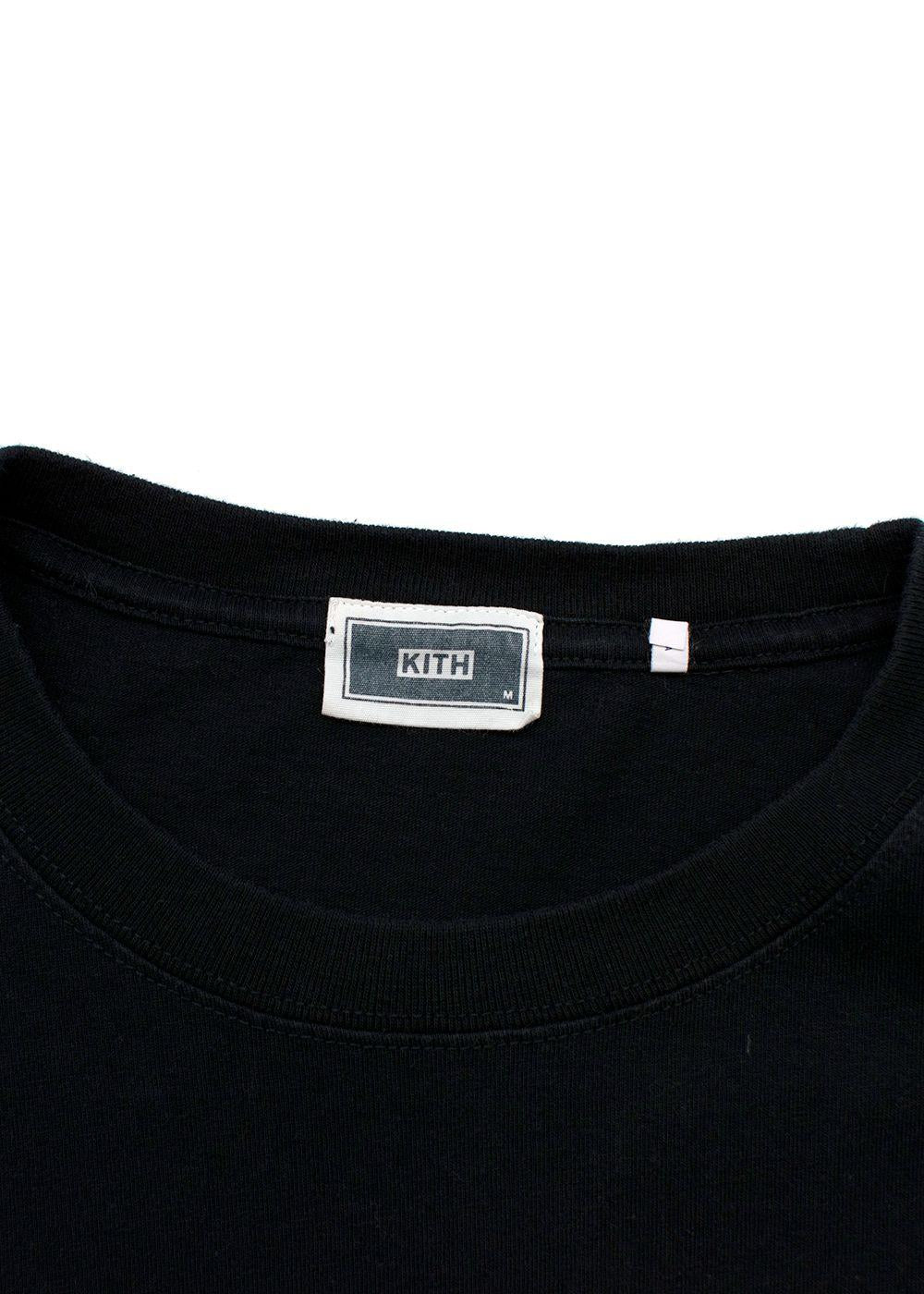 Coloured Logo Printed Black Cotton Long Sleeve T-shirt