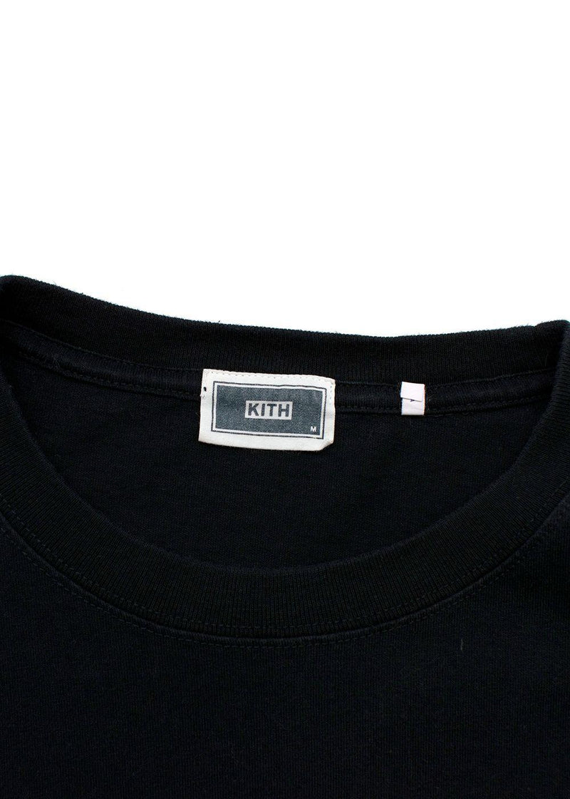 Coloured Logo Printed Black Cotton Long Sleeve T-shirt