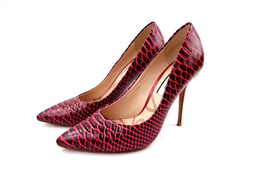 Lucy Choi Neon Snake Print Pumps