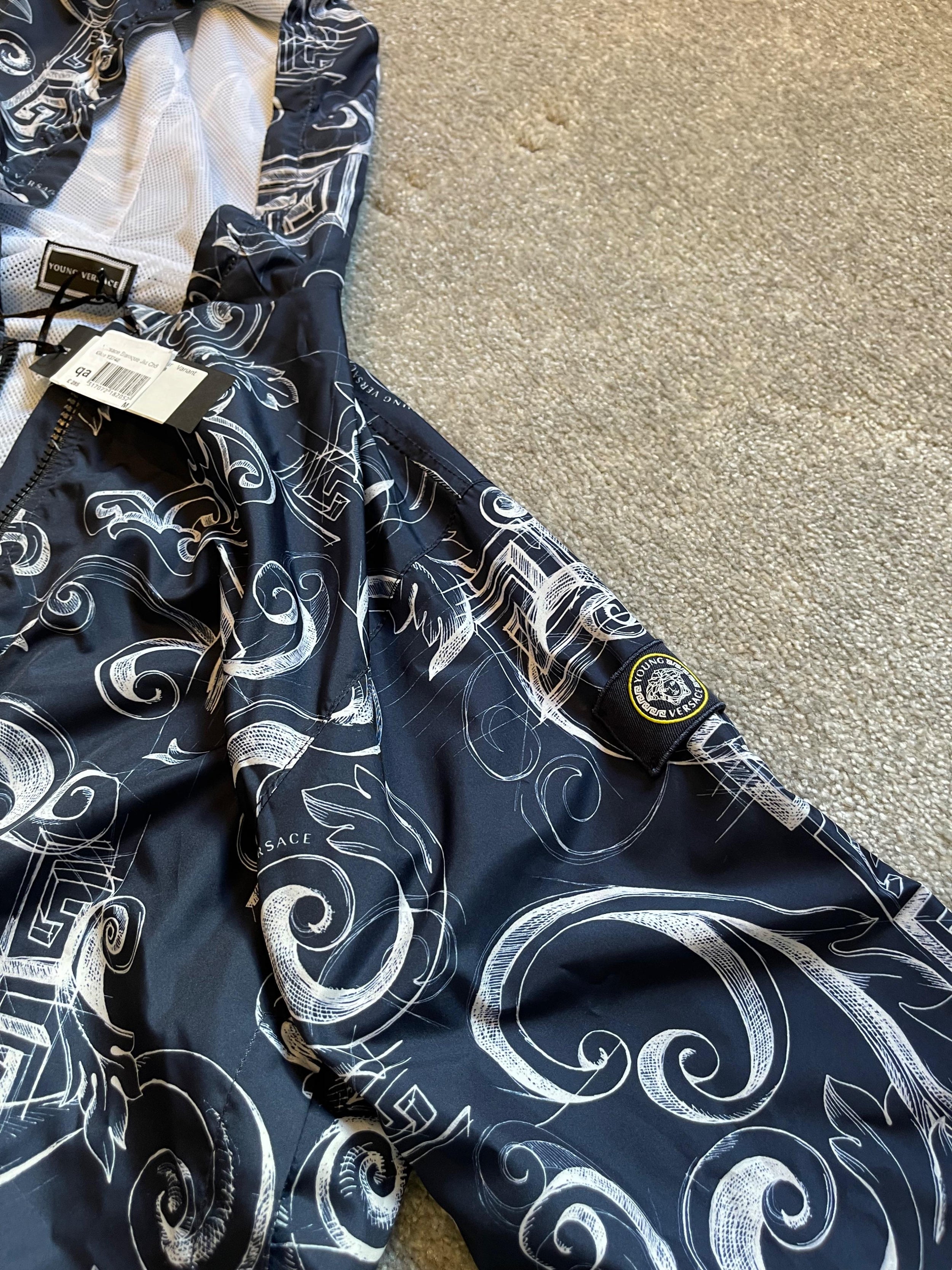Boys 8-10Y  Windbreaker Jacket with Filigree and Greek Key Pattern