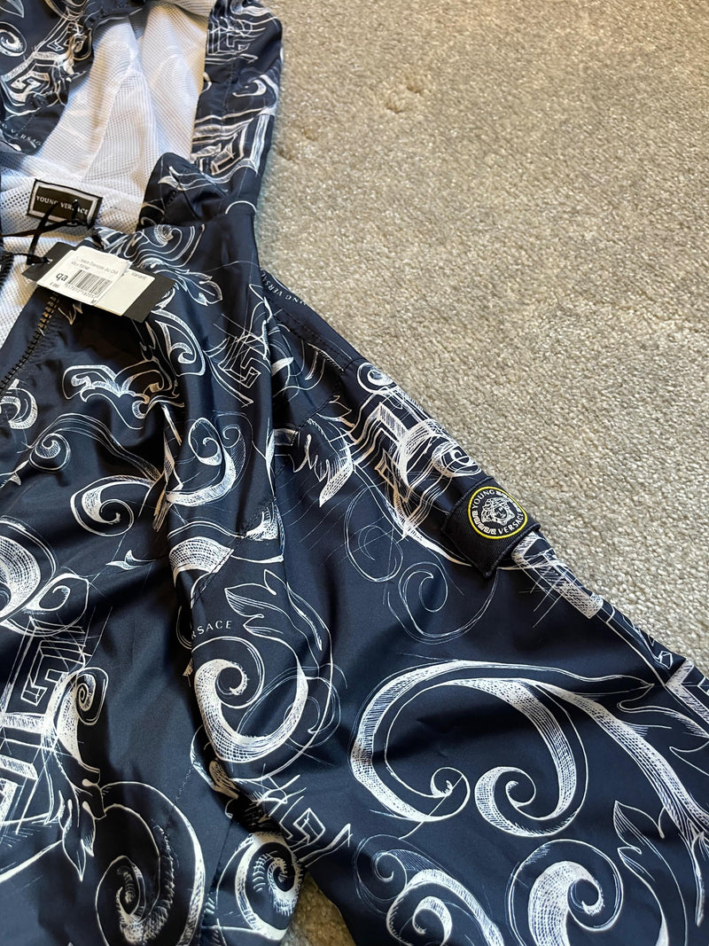 Boys 8-10Y  Windbreaker Jacket with Filigree and Greek Key Pattern