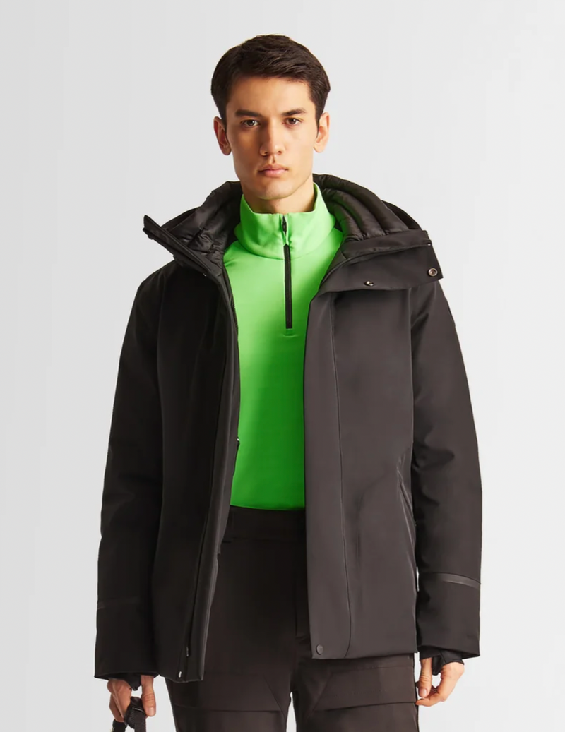 Fusalp Lyor Semi-Matte Black Bi-Stretch Twill Fabric Ski Jacket