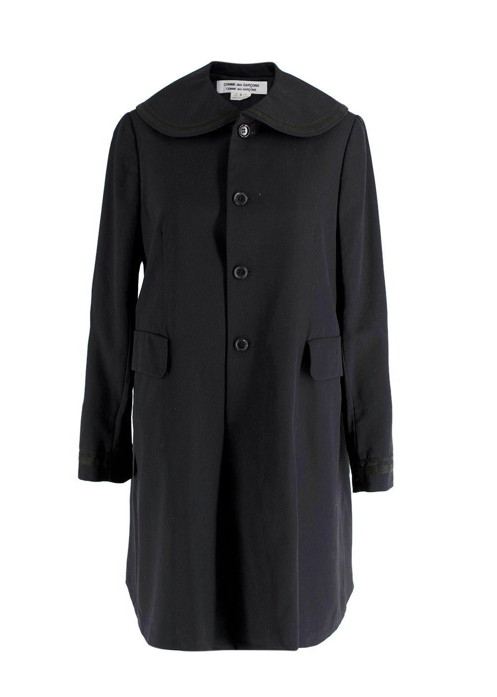 Comme Des Garcons Black Coat with Peter Pan Collar