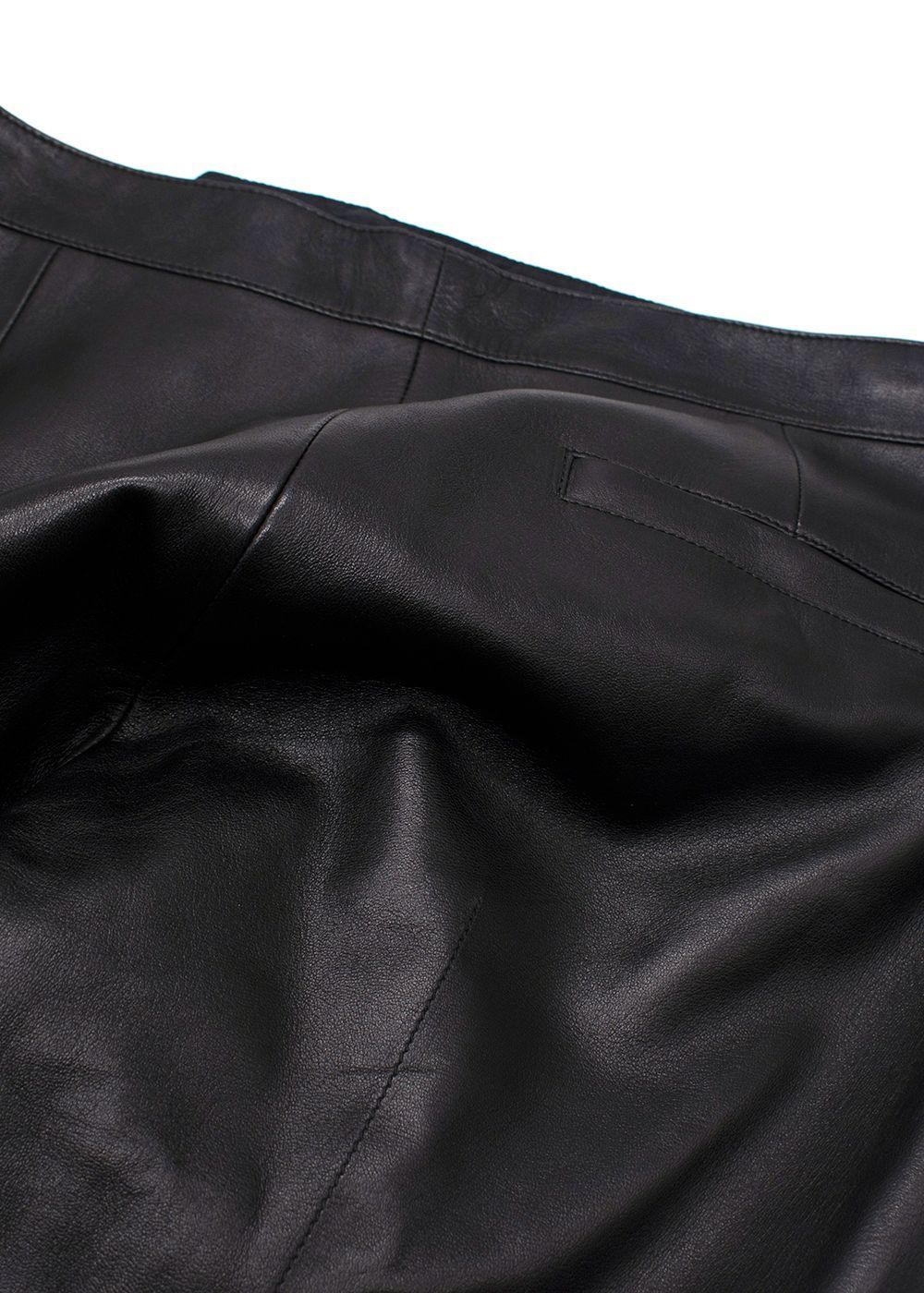 Louis Vuitton Black Kick Flare Leather Trousers with Stud Detail