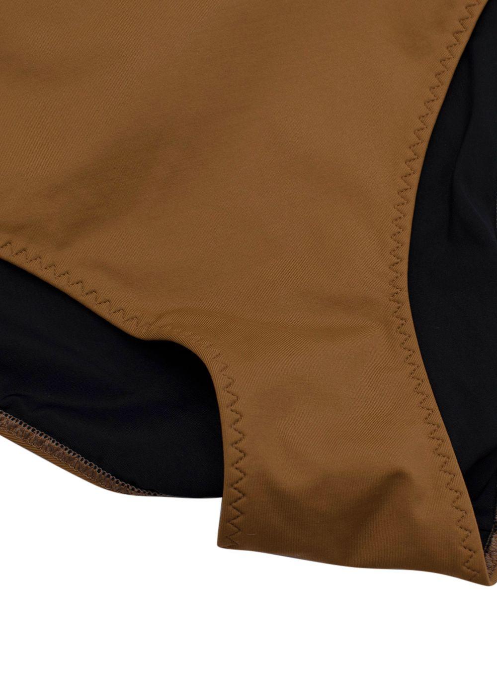 Brown Cutout Swimsuit