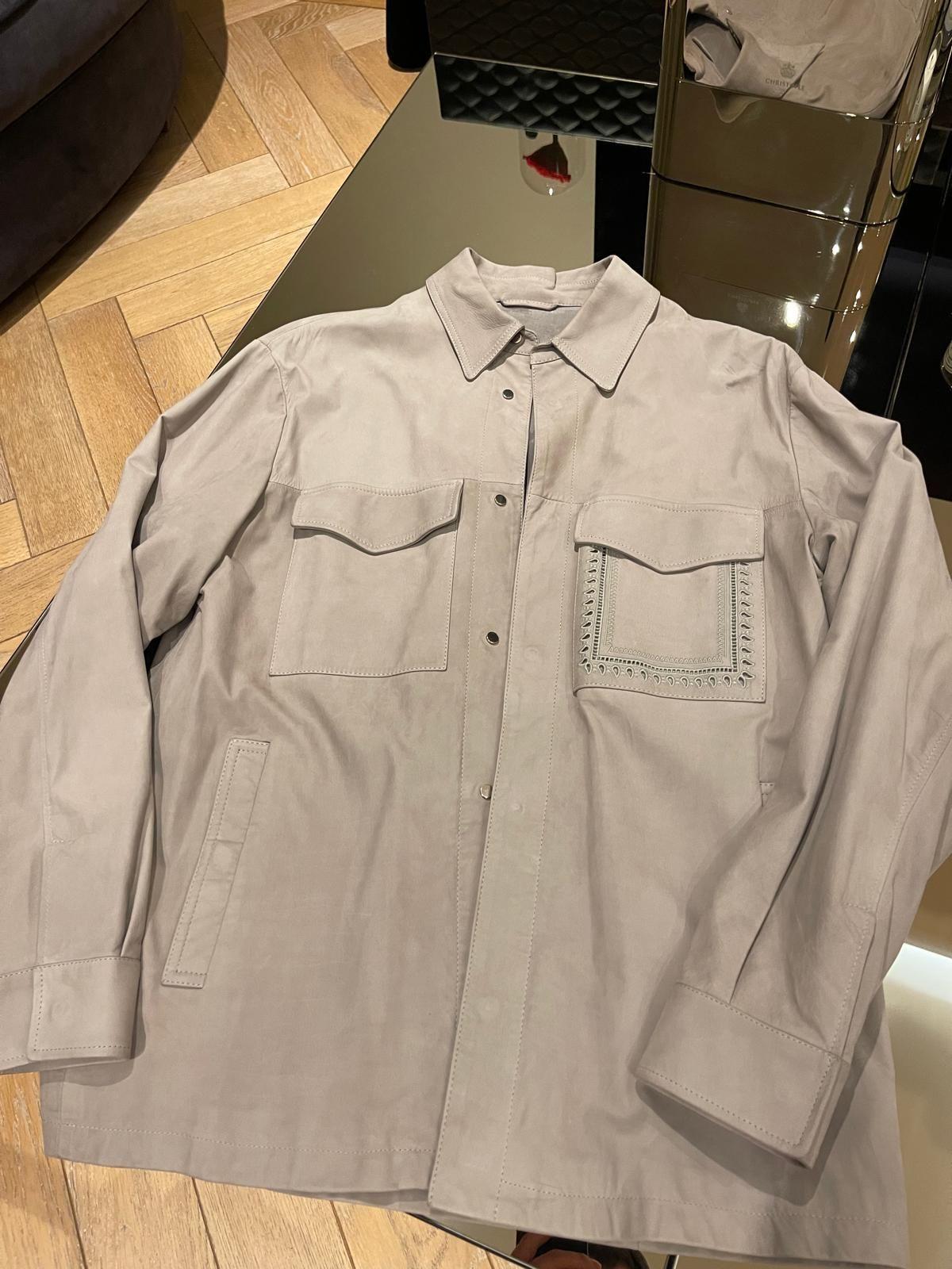 Beige Leather Over-Shirt / Jacket