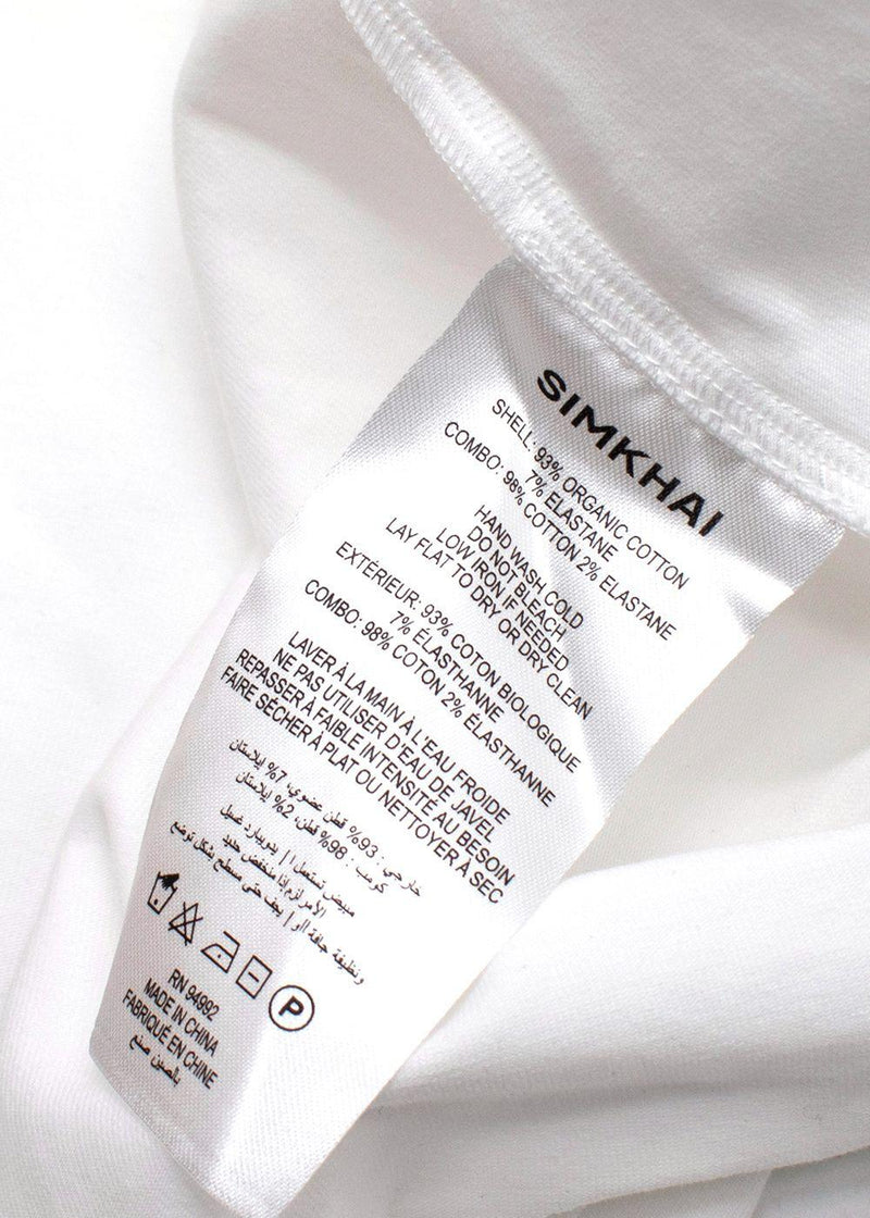 Simkhai Amaru White String-Embellished T-Shirt