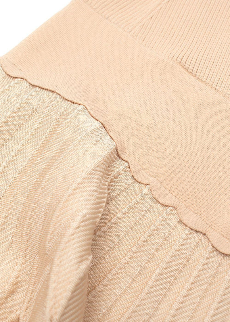 Sandro Neutral Beige Texturiertes Jacquard-kleid Dress