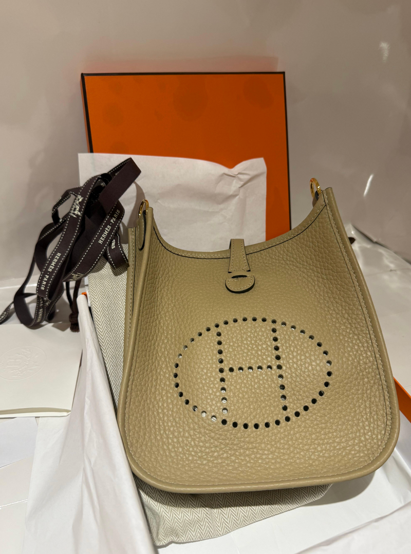 Hermes Mini Evelyne 16 Beige Marfa Clemence