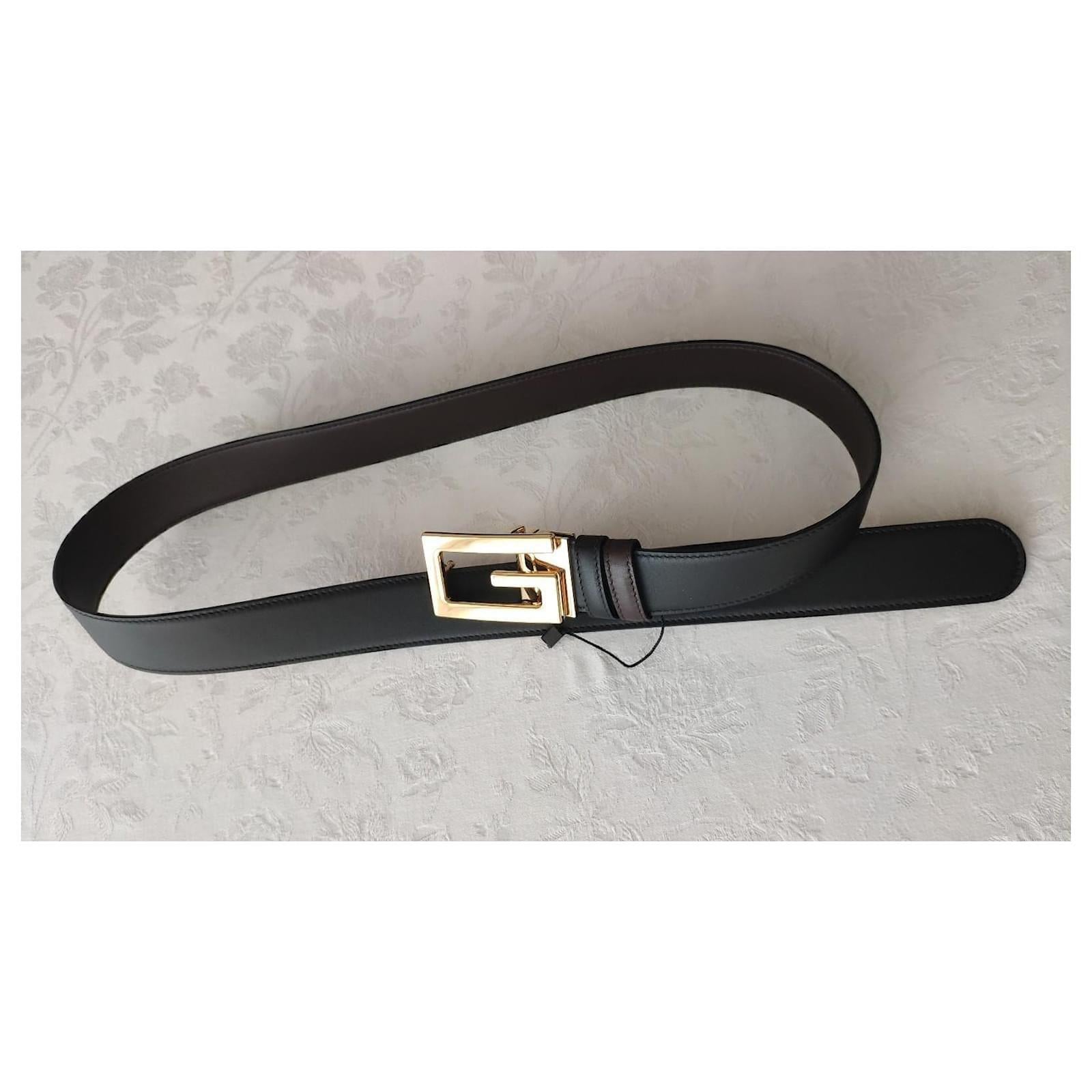 Gucci Black Leather G Belt