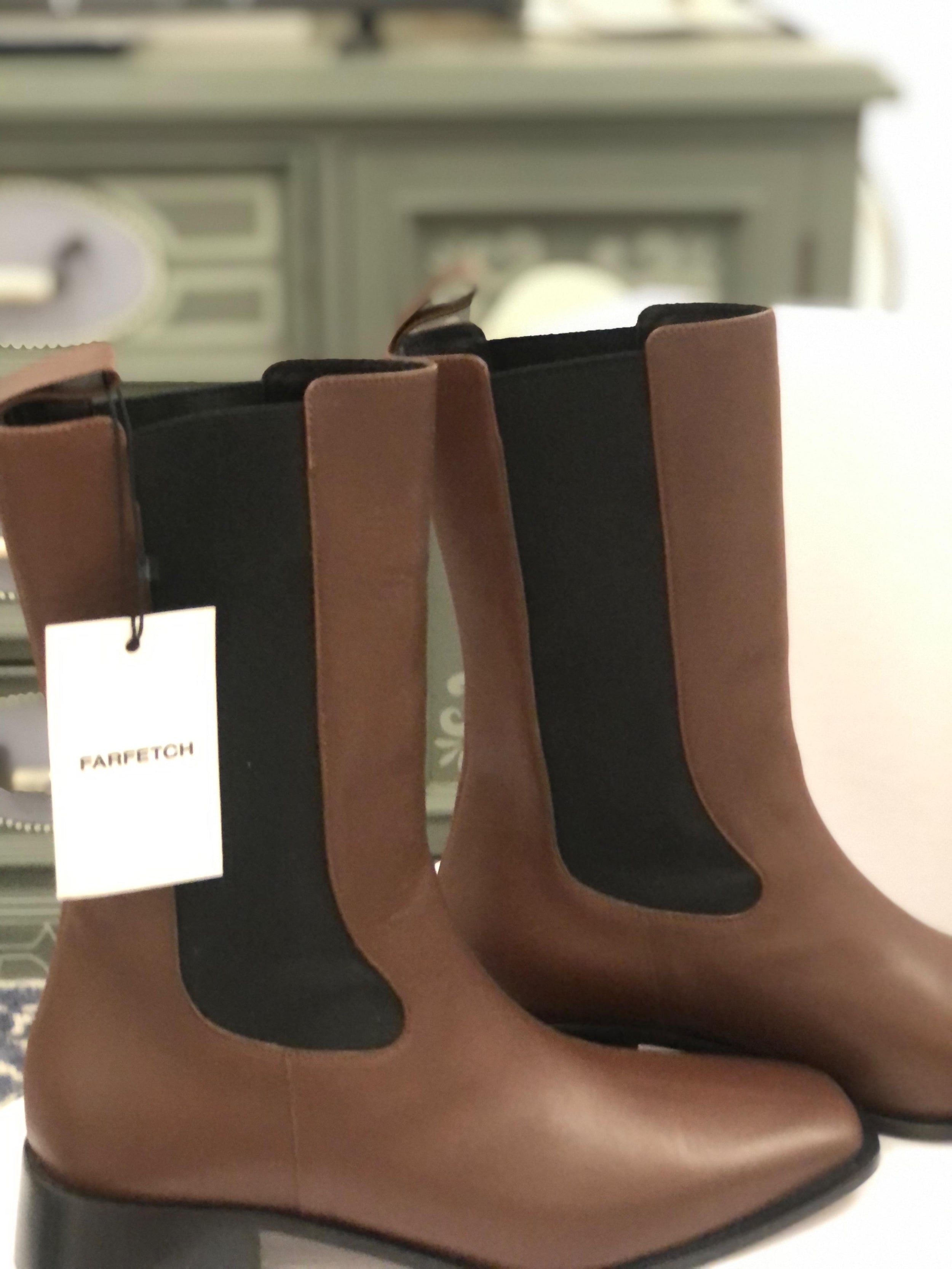 Neous Brown Leather Mid-Length Chelsea Boots