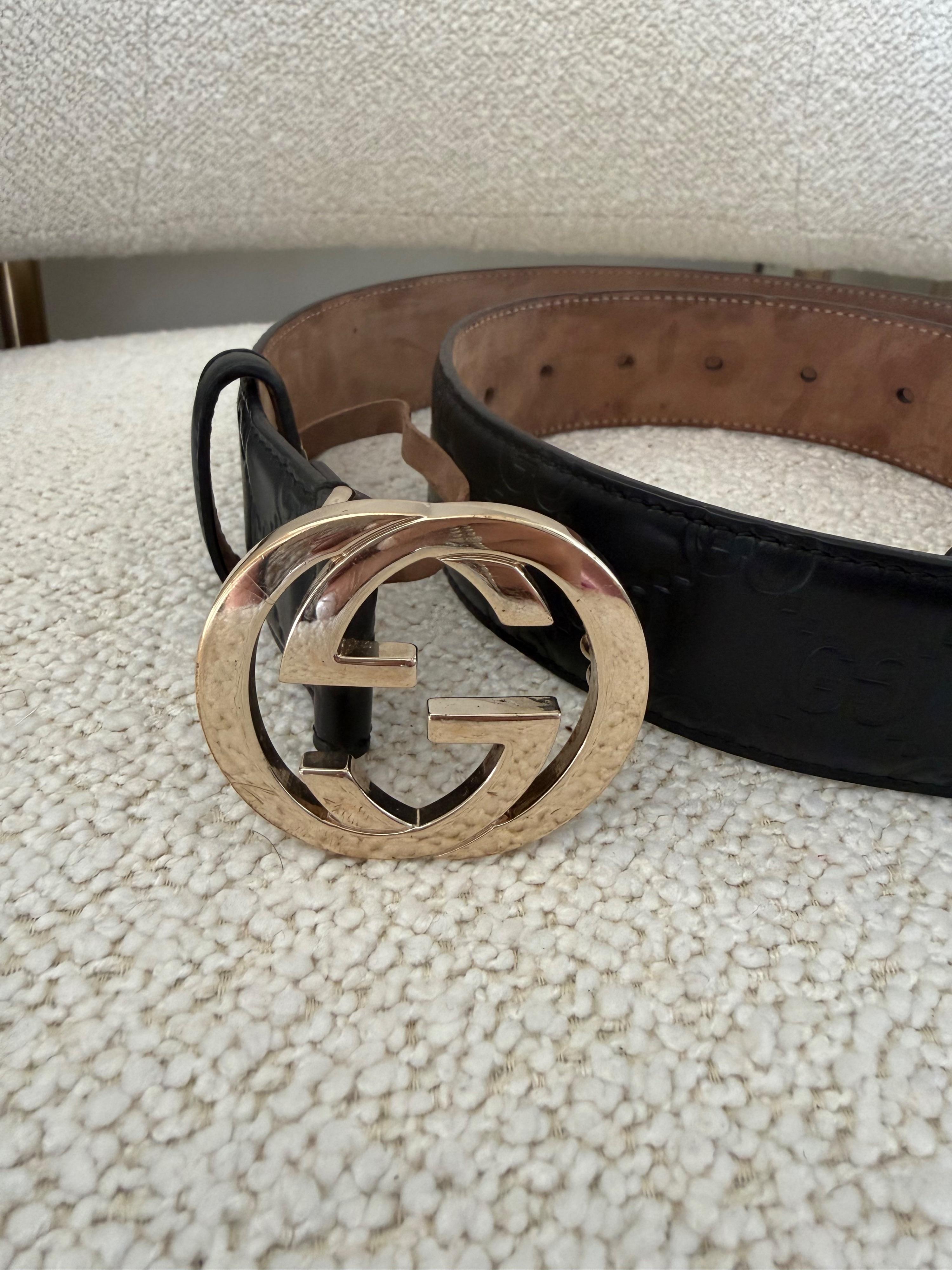 Gucci Black Leather Belt