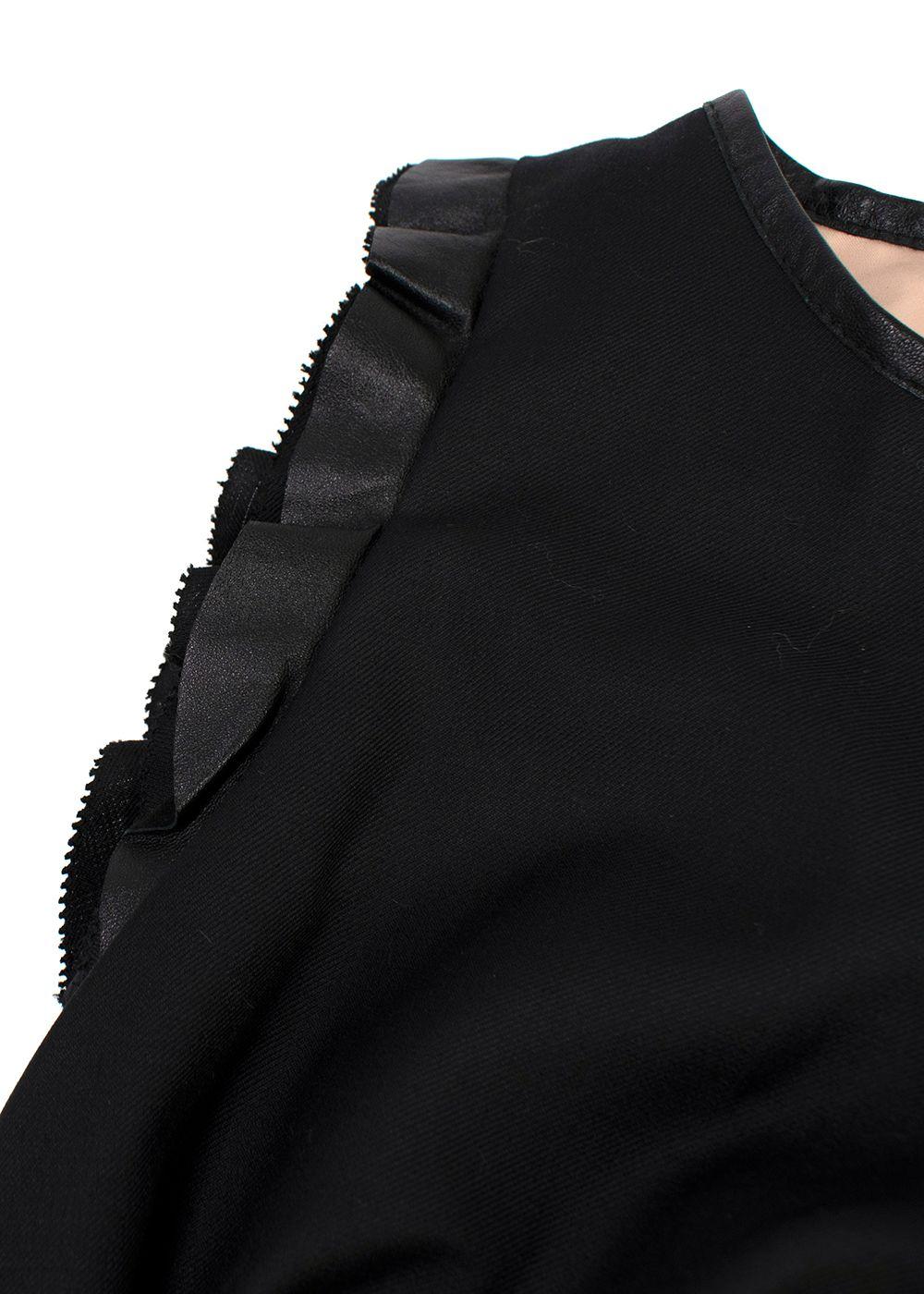 Pale Cloud Sleeveless Leather Trimmed Dress