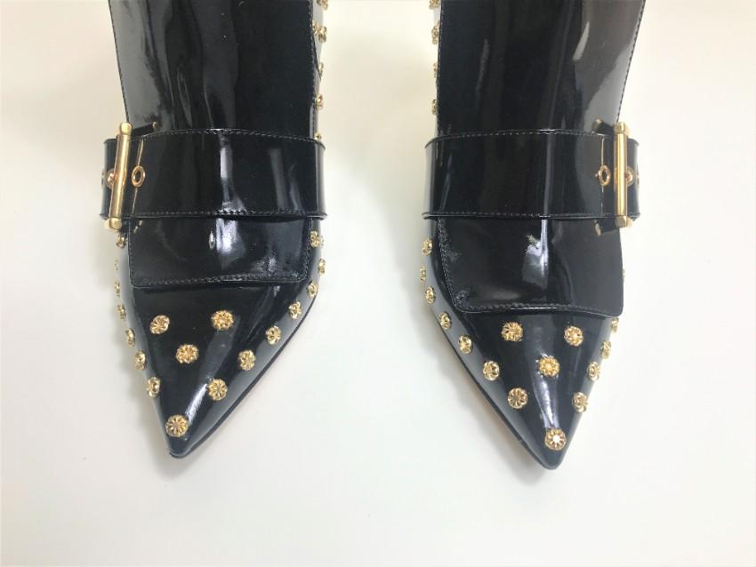 Alexander McQueen Studded Kitten-Heel Pointed Bootie
