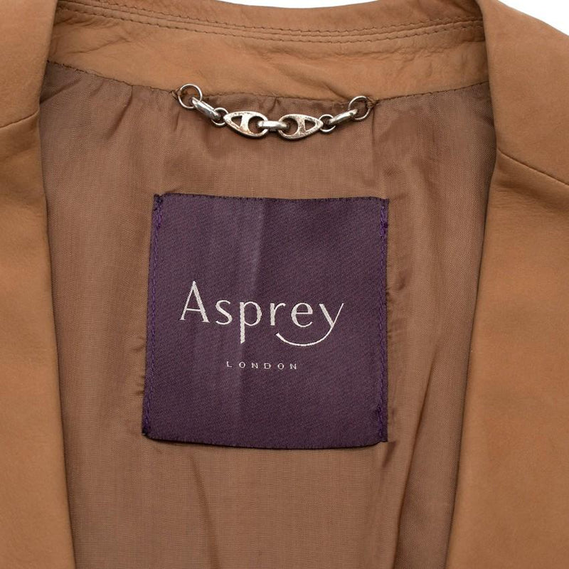 Asprey Tan Leather Single-Breasted Blazer
