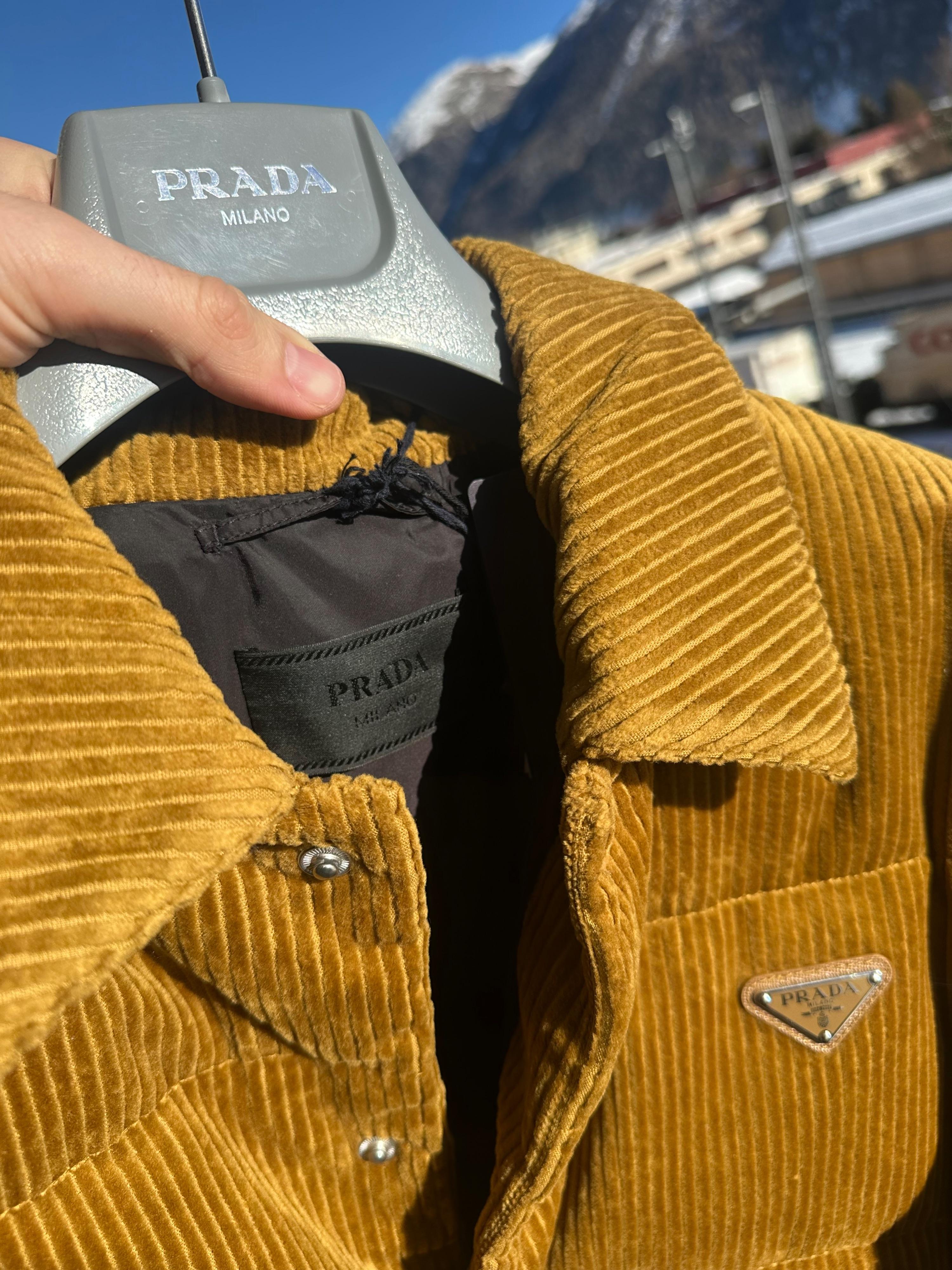 Prada Ochre Corduroy Down Jacket