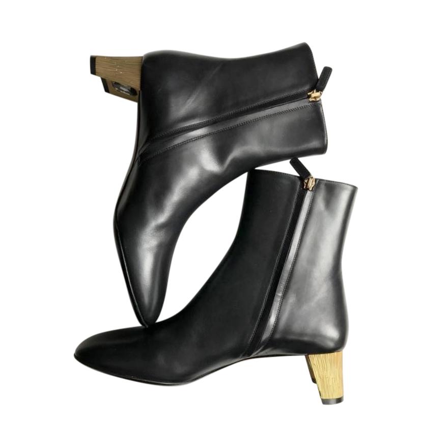 Gucci Black Leather Arielle Ankle Boots