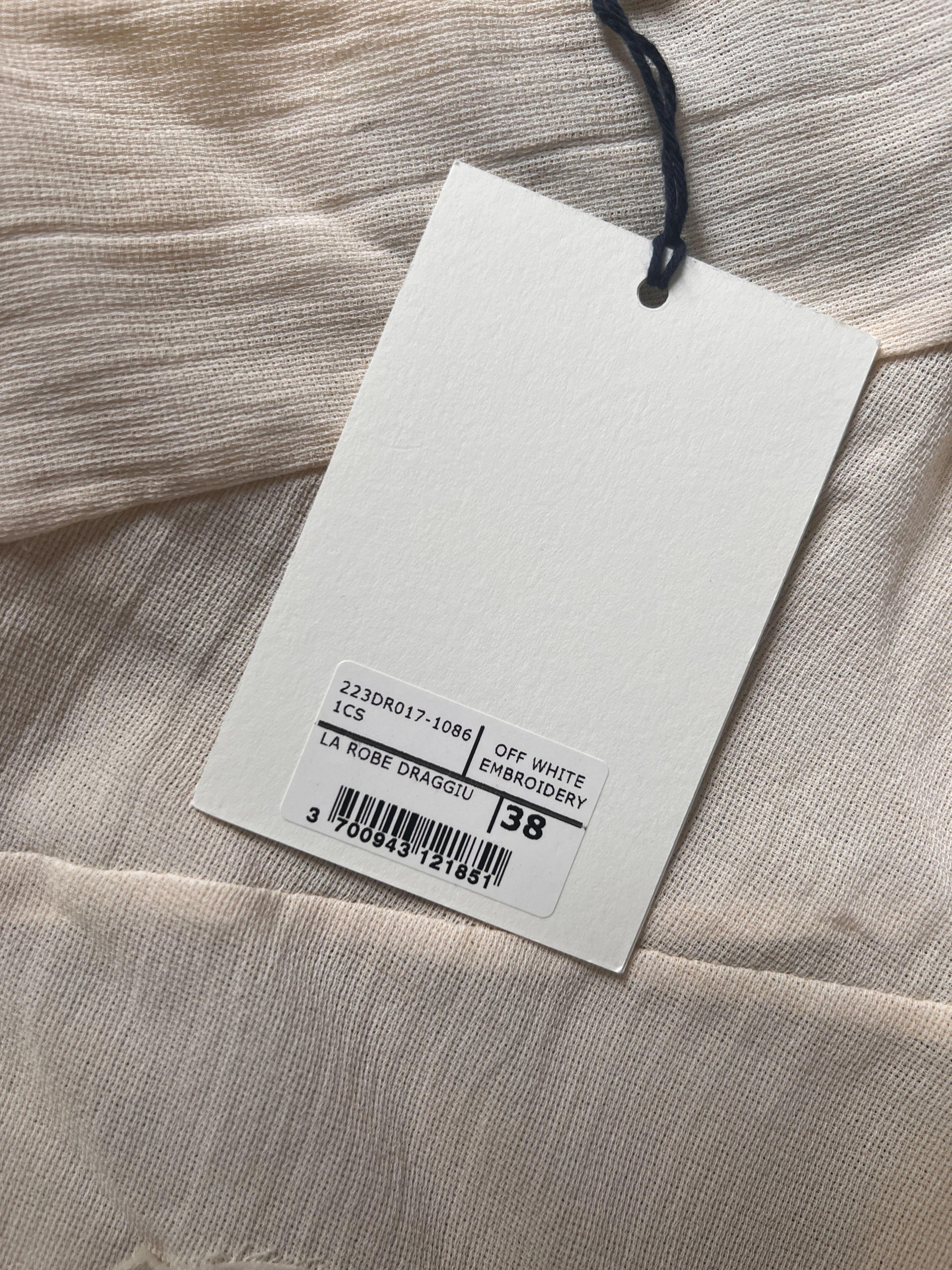 Ivory Cotton Draggiu Maxi Dress/Gown