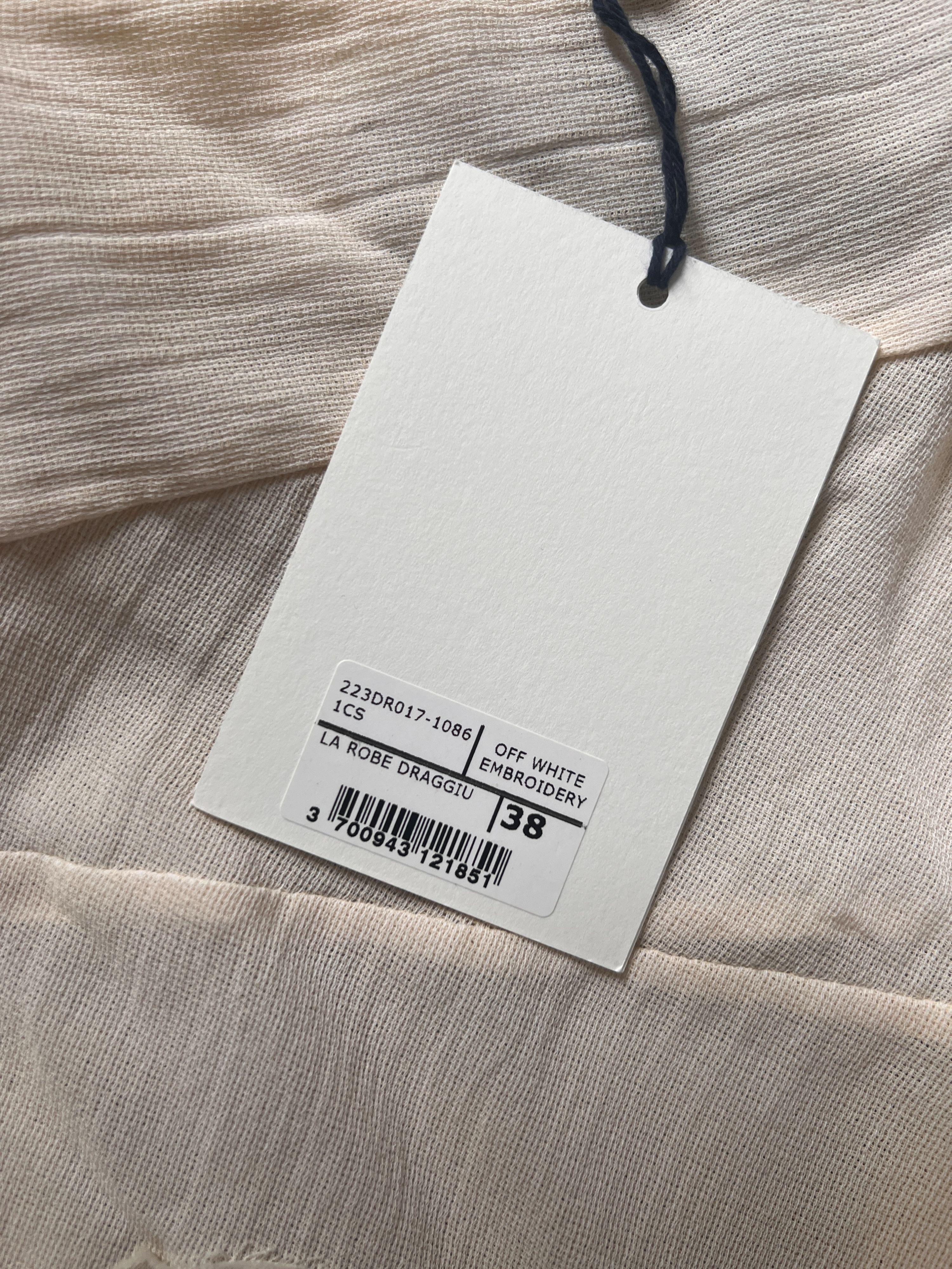 Ivory Cotton Draggiu Maxi Dress/Gown