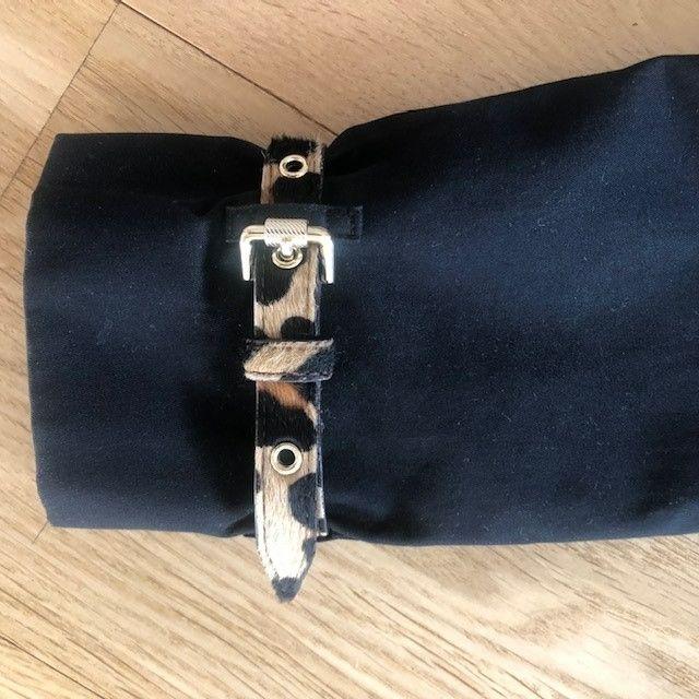 black cotton gabardine short trench coat