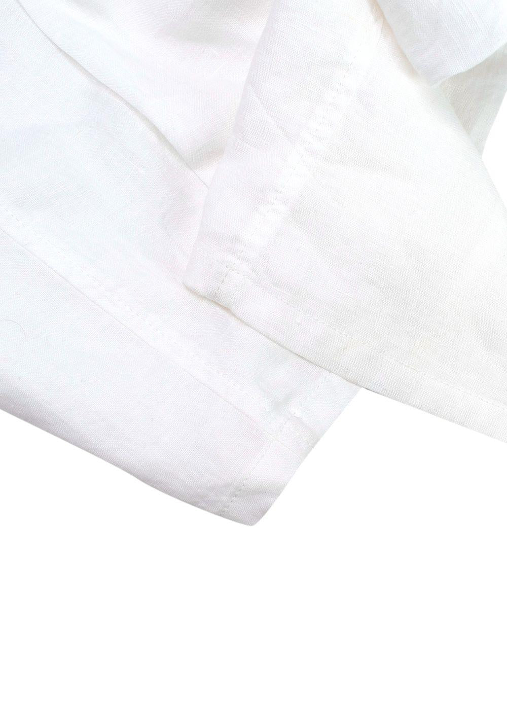 Eileen Fisher White Wide Leg Linen Trousers