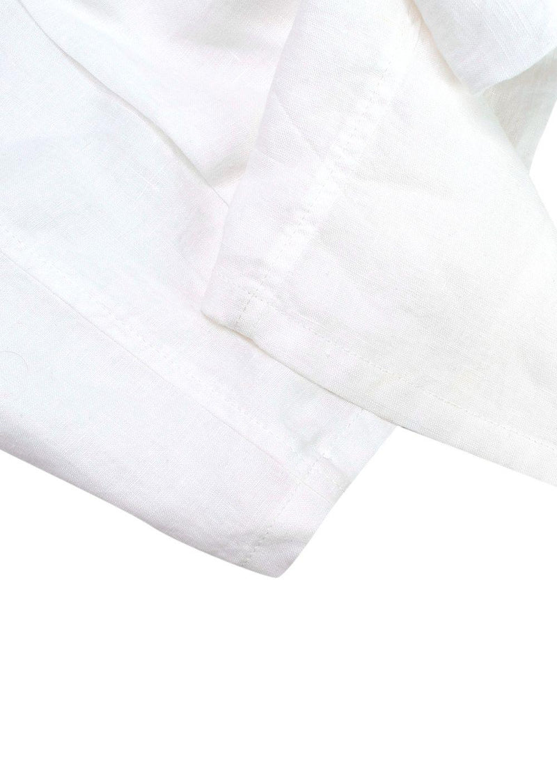 Eileen Fisher White Wide Leg Linen Trousers
