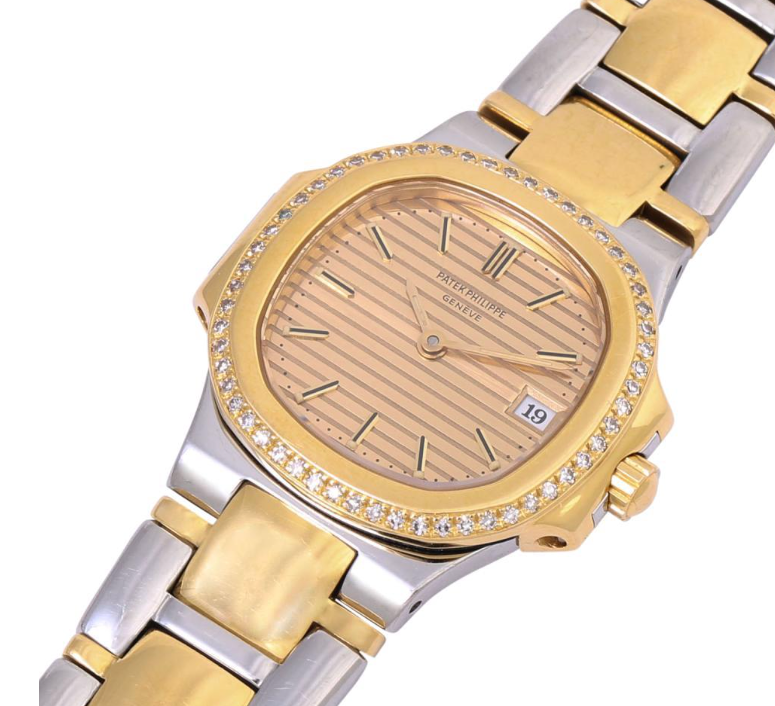 Nautilus Vintage Lady steel/yellow gold 18k with factory diamonds