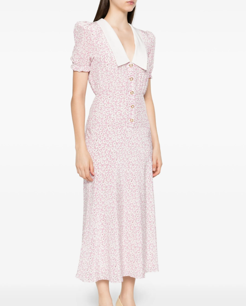 Alessandra Rich Floral Print Midi Dress