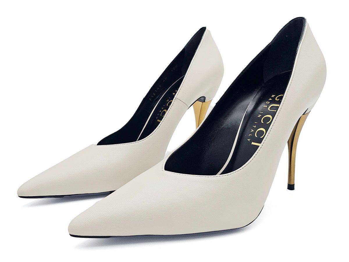 White Leather Priscilla Pumps