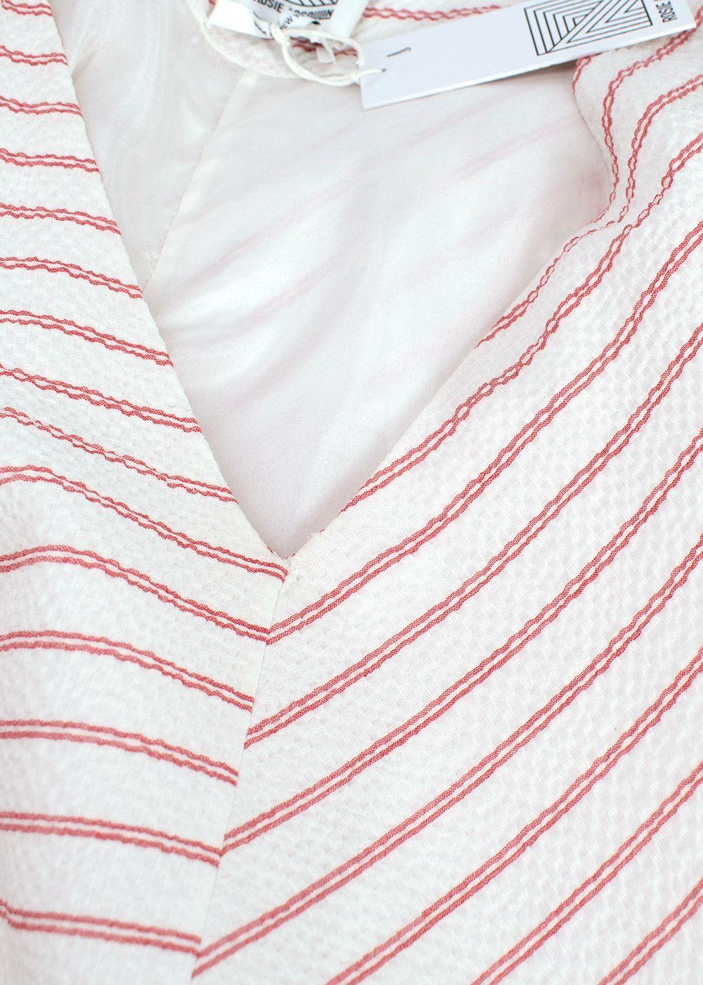 Rosie Assoulin White and Red Striped Dress