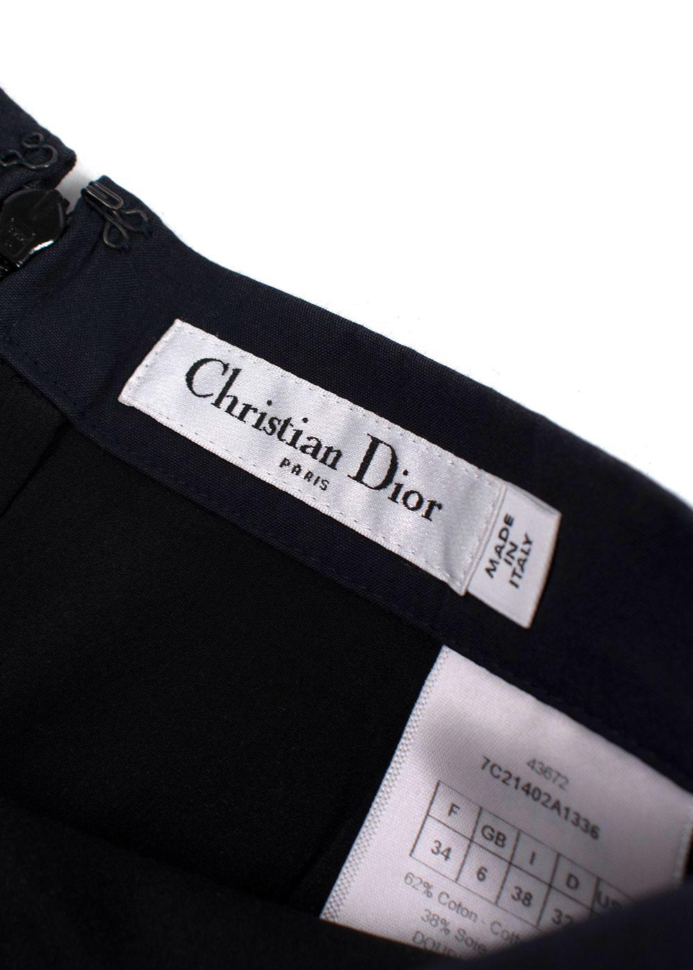 Dior Navy High Waisted Shorts with Pleated Detail