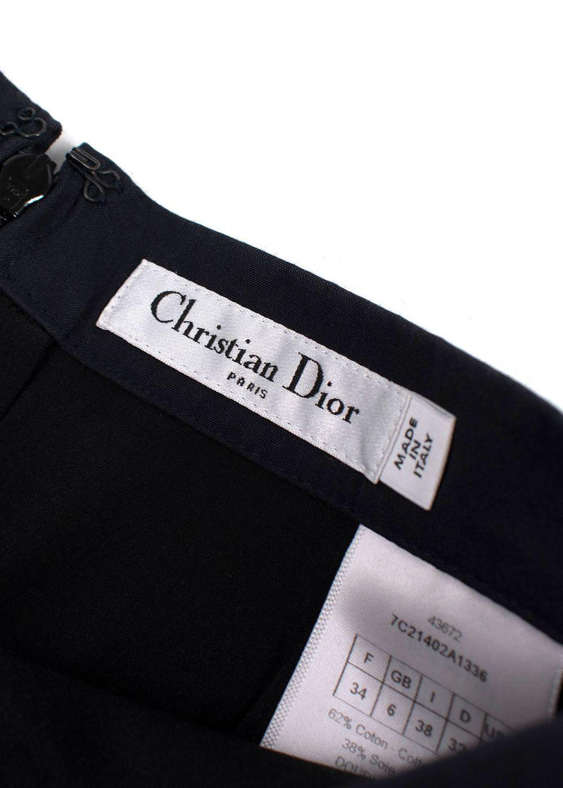 Dior Navy High Waisted Shorts with Pleated Detail