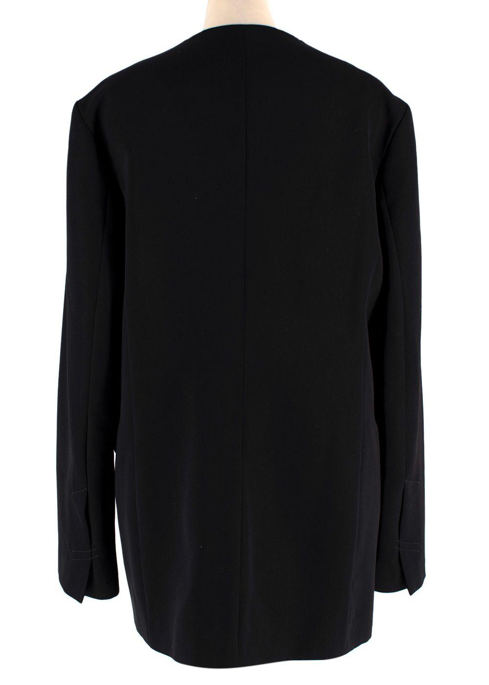 Issue Twelve Black Collarless Single Breasted Blazer