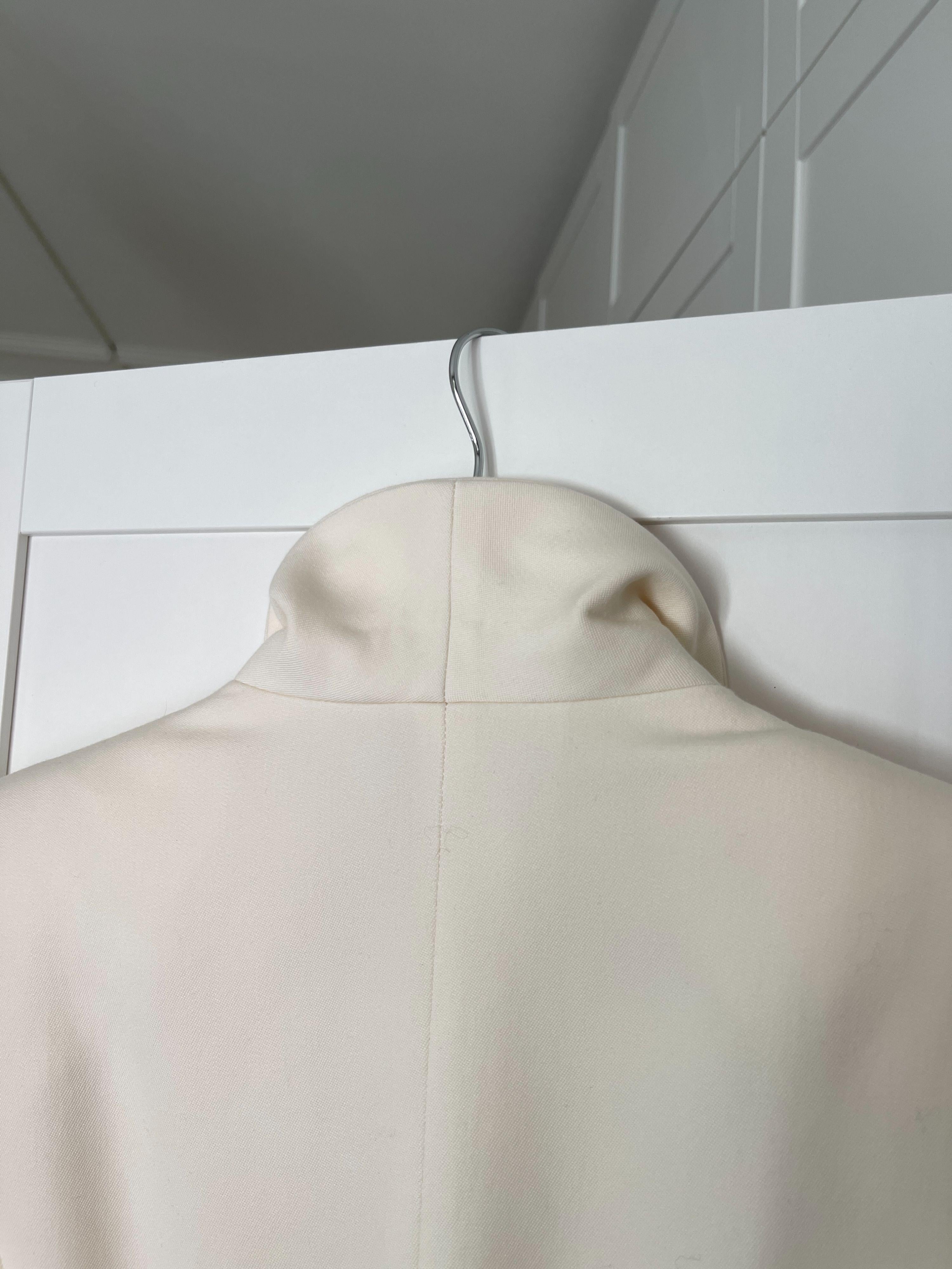 Alessandra Rich Cream Double Breasted Blazer with Crystal Jewel Buttons