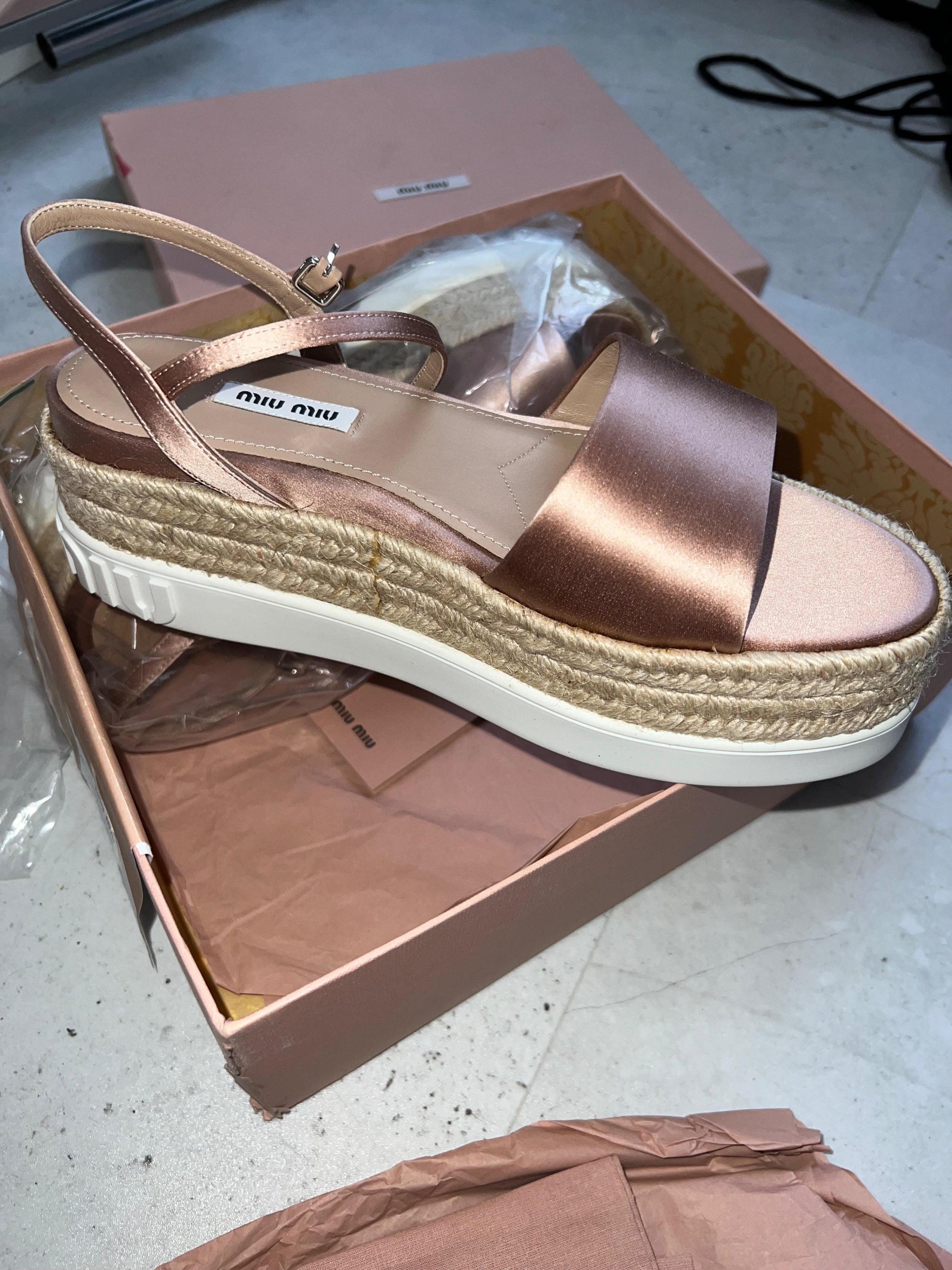 Miu Miu Platform Espadrille Sandals