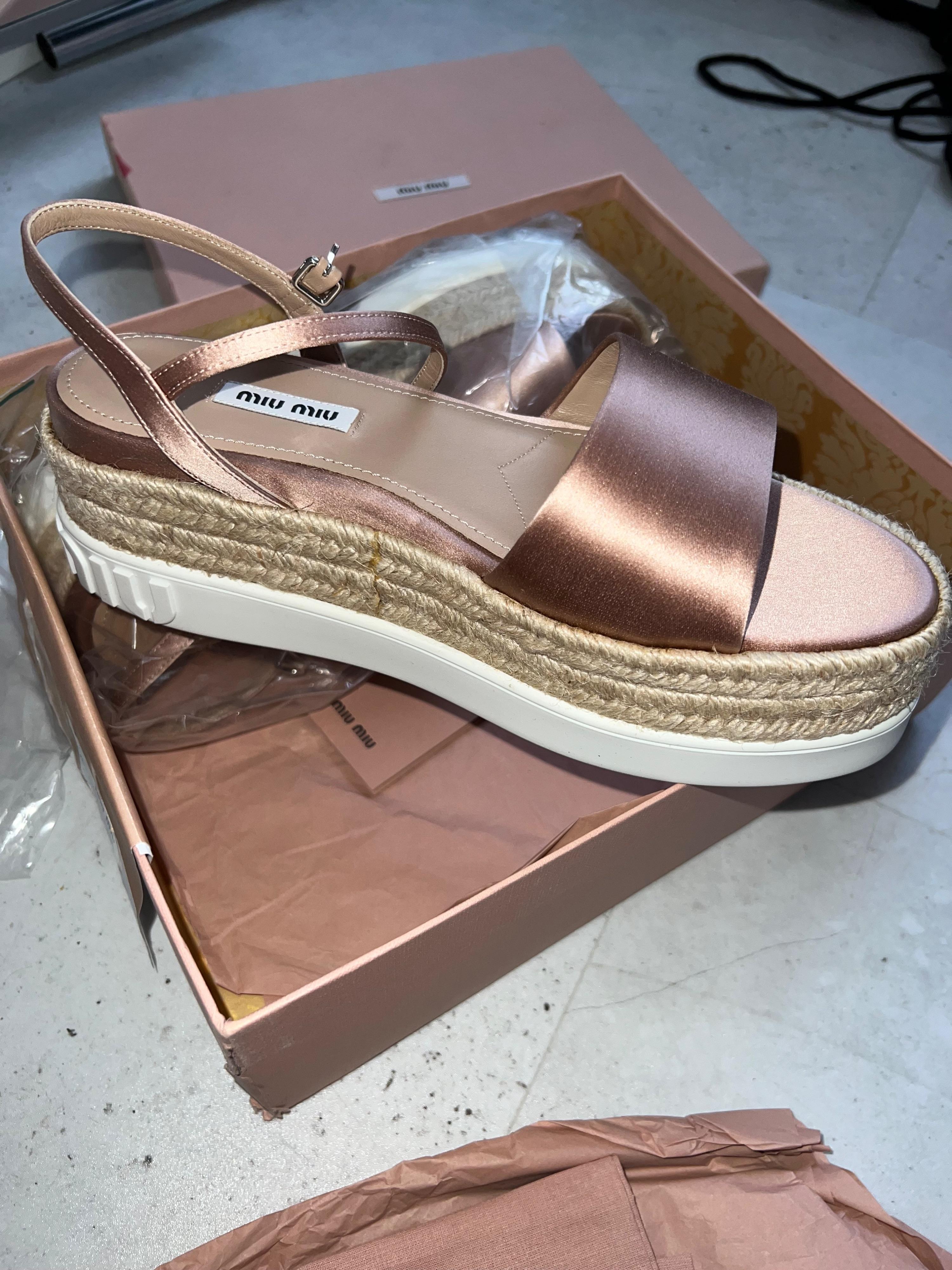 Miu Miu Platform Espadrille Sandals