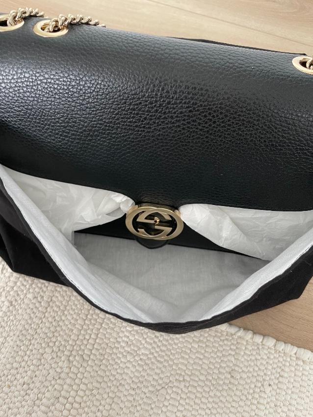 GUCCI Dollar Calfskin Interlocking G Shoulder Bag