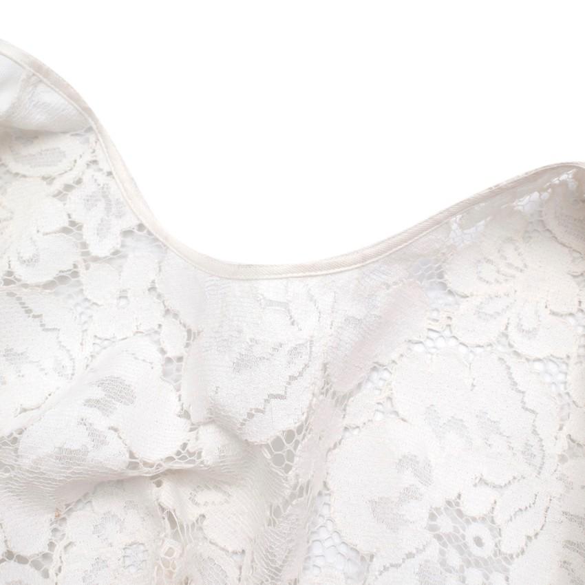 BCBG Max Azria White Lace-Front Shanine Top
