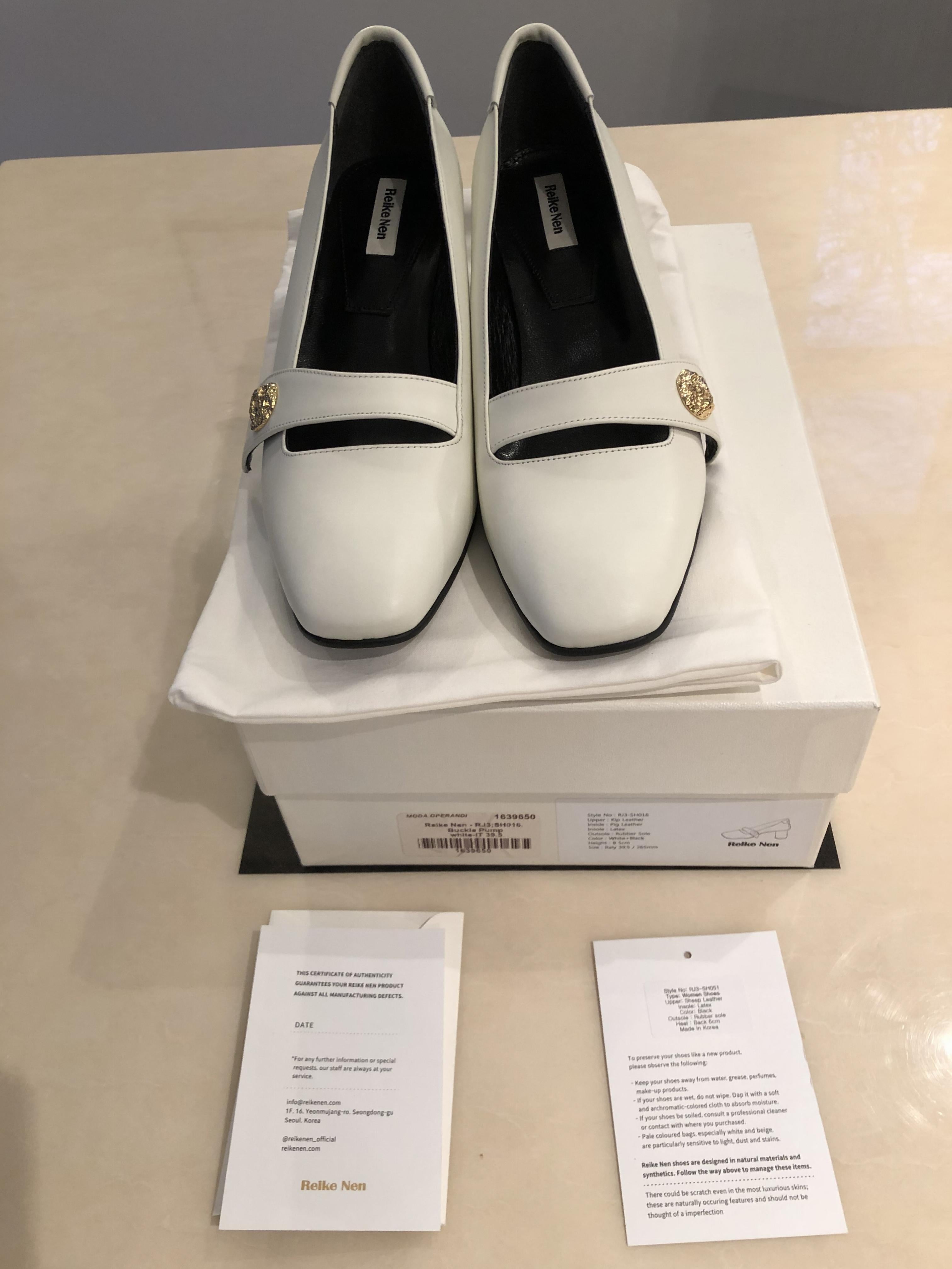 Reike Nen white leather pumps