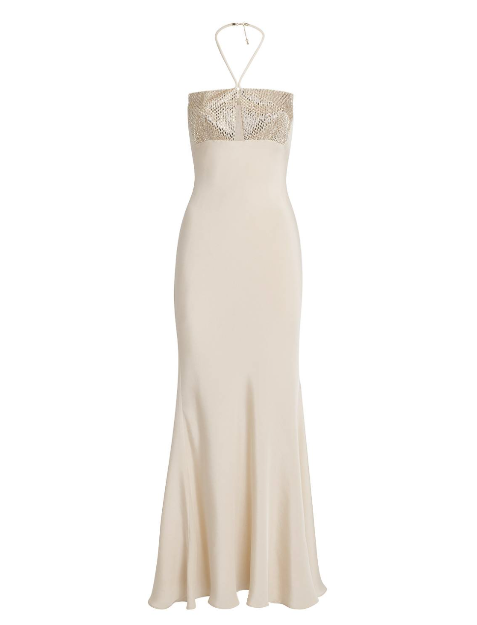 Roland Mouret Silk Embellished Halterneck Maxi Dress