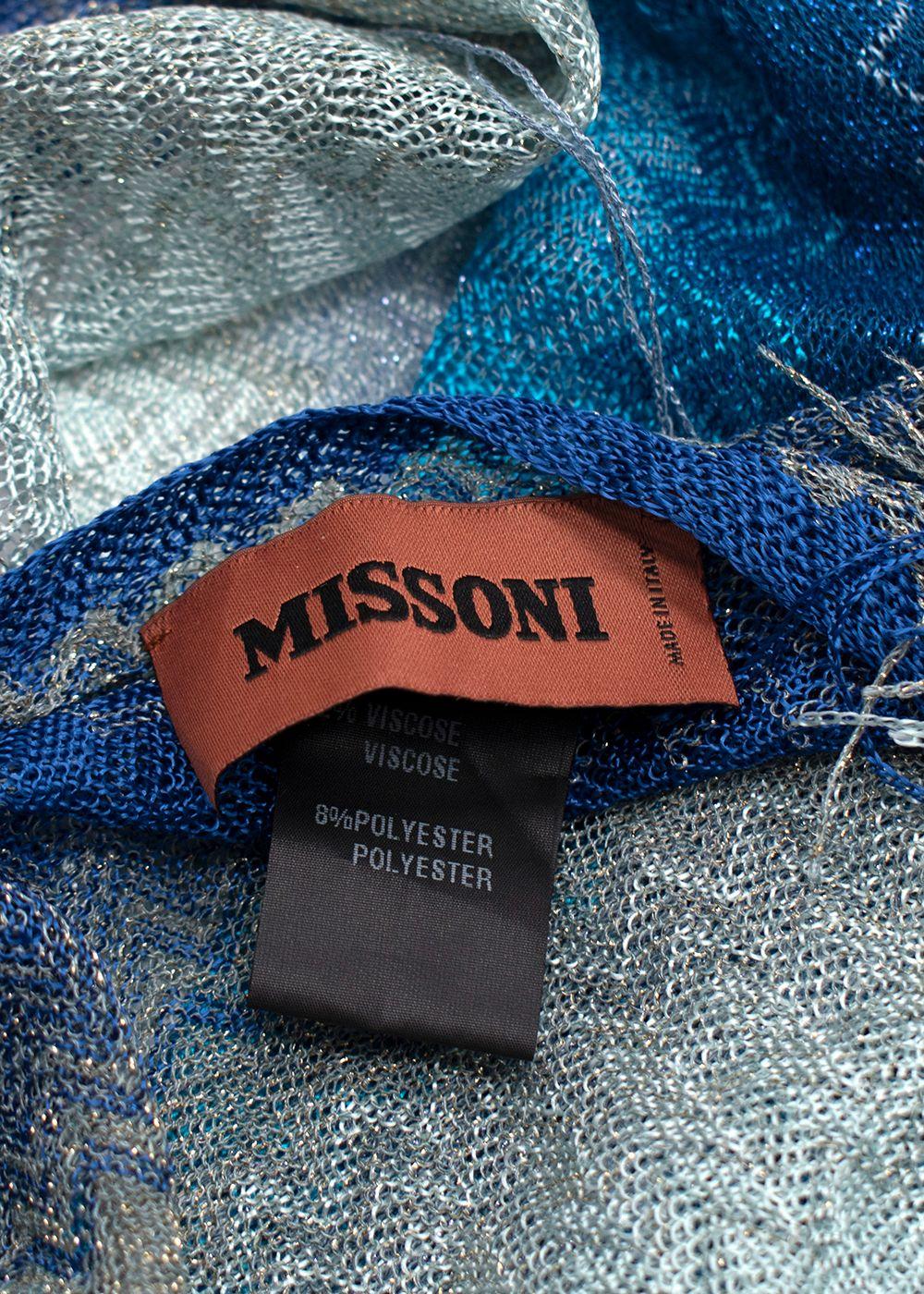 Missoni Blue Ombre Fringed Scarf