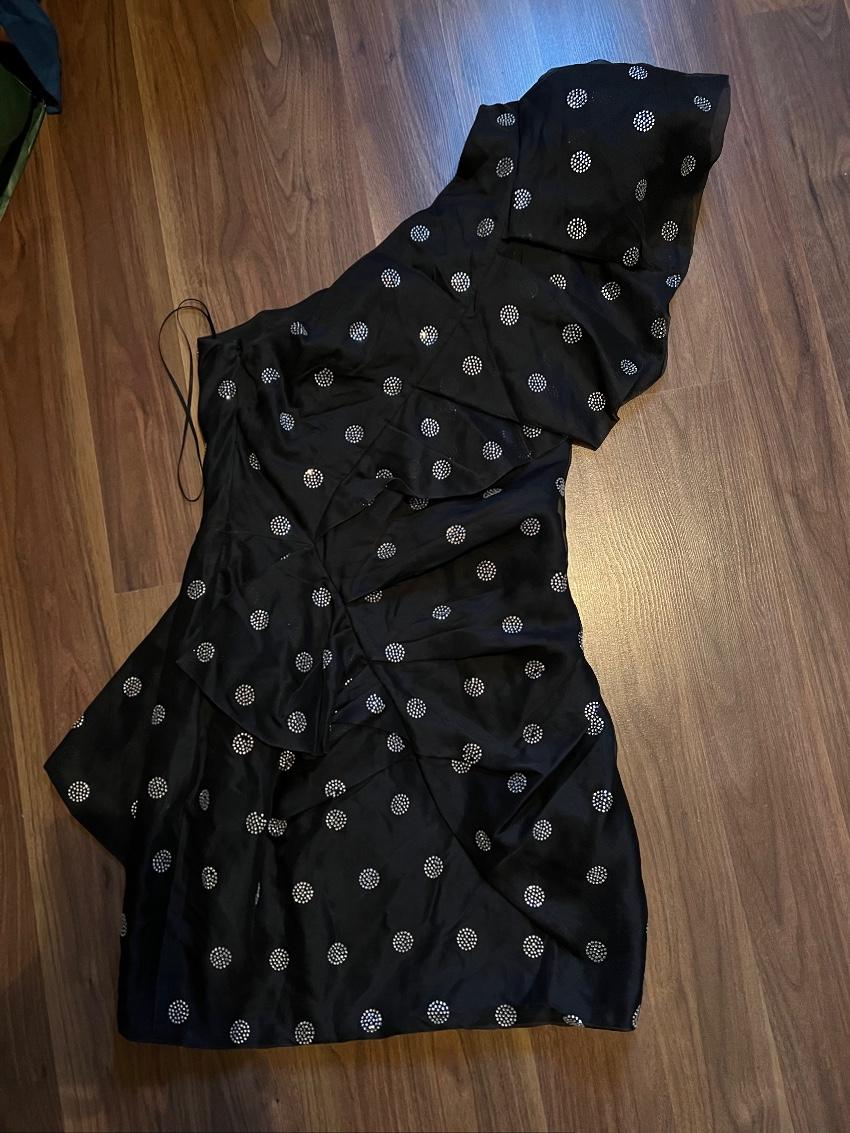 Alexandre Vauthier crystal polka-dot asymmetric mini dress